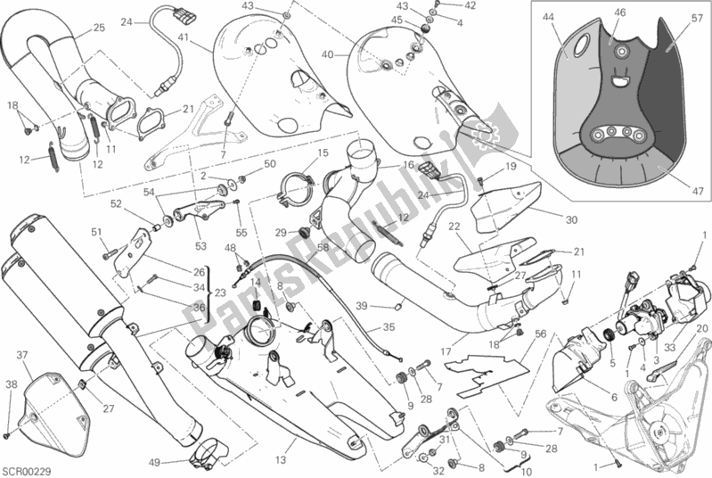Toutes les pièces pour le Système D'échappement du Ducati Superbike 959 Panigale ABS Thailand 2019